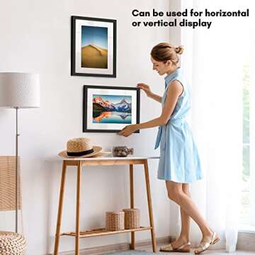 Americanflat 11x14 Black Picture Frame - Shatter-Resistant Design