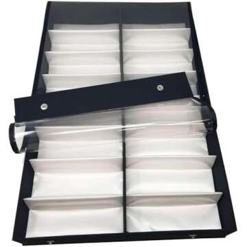 OWL 16 Pcs Sunglasses Eyewear Glasses Watches Display Tray Case Rack Holder Stand Display Box Jewelr...
