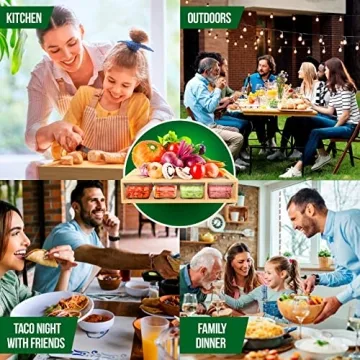 YANs Bamboo Cutting Board Set with Containers for Meal Prep