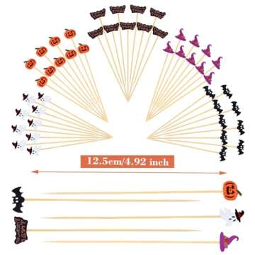 Fun and Festive JtmyAota 100 Pack Halloween Toothpicks - Ideal for Appetizers, Desserts & More!