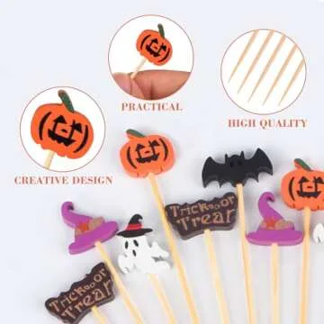 JtmyAota Halloween Toothpicks 100 Pack Eco-friendly Picks