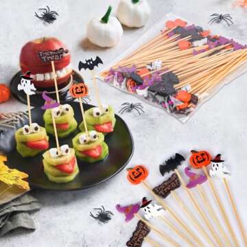 JtmyAota Halloween Toothpicks 100 Pack Eco-friendly Picks