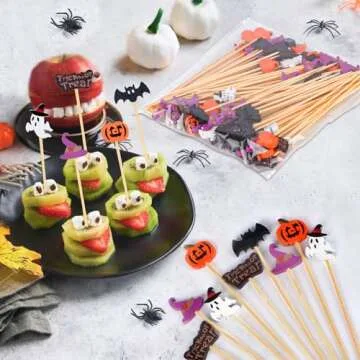 JtmyAota Halloween Toothpicks 100 Pack Eco-friendly Picks