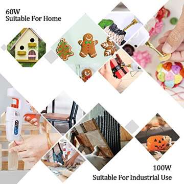 Lifegoo Professional Hot Melt Glue Gun Muzzle Long Mouth Pistol Glue 60w~100w with 15pcs White Glue Sticks Glue Gun Kit DIY Crafts, Art, Repairs, Festival Decoration