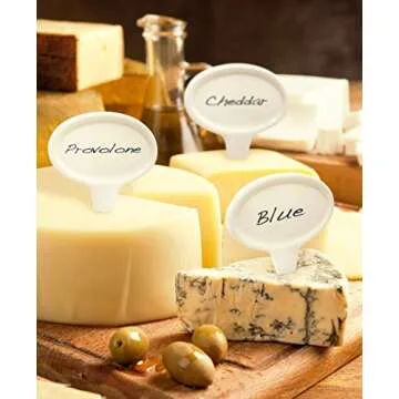 Vinotemp Ceramic Cheese Marker Set for Elegant Gatherings