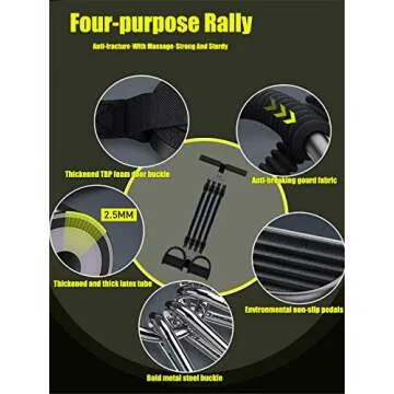 Pedal Resistance Band,Exercise Bands with Handles, Elastic Sit up Pull Rope for Waist,Arm,Leg Training, Multi Function Rope Equipment for Home Fitness