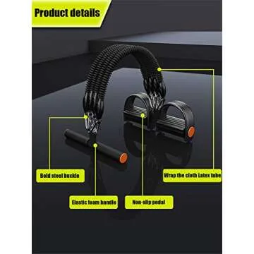 Pedal Resistance Band,Exercise Bands with Handles, Elastic Sit up Pull Rope for Waist,Arm,Leg Training, Multi Function Rope Equipment for Home Fitness