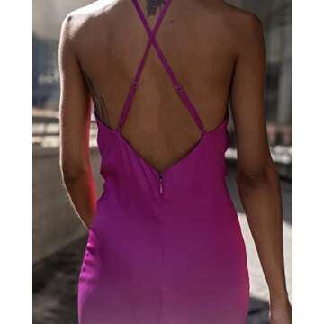 The Drop Orchid Ombre Satin Midi Dress for Women