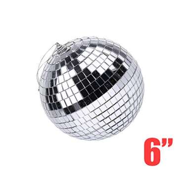 Boshen 6" Disco Mirror Ball - Perfect for Party Decor and Events