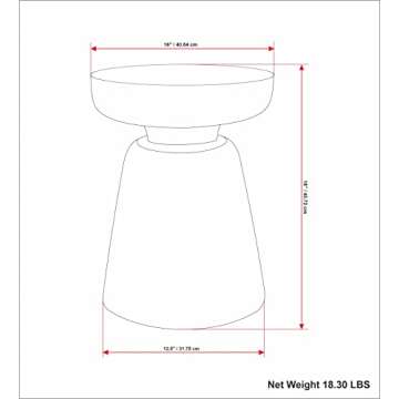 SIMPLIHOME Robbie SOLID MANGO WOOD 16 Inch Wide Round Contemporary Rustic Accent Table in Distressed White Wash, Fully Assembled, For the Living Room and Bedroom