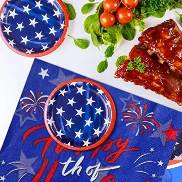 Honoson 4th July Napkins 108 Pcs Disposable Party Supplies