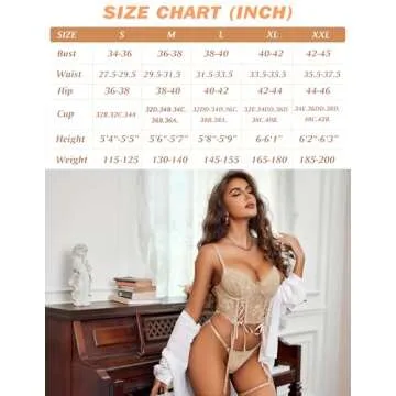 Avidlove Floral Lace 4 Piece Women's Lingerie Set