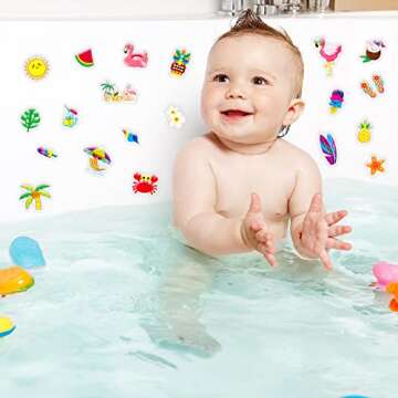 20 PCS Hawaiian Thick Gel Clings Summer Beach Window Gel Clings Decals Stickers for Kids Toddlers and Adults Home Airplane Classroom Nursery Hawaiian Party Supplies Decorations Removable and Reusable