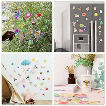 20 PCS Hawaiian Thick Gel Clings Summer Beach Window Gel Clings Decals Stickers for Kids Toddlers and Adults Home Airplane Classroom Nursery Hawaiian Party Supplies Decorations Removable and Reusable