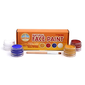 Natural Earth Paint Mini Face Paint Kit | Non-Toxic | Long Lasting | High Quality | 4 Vibrant Colors...