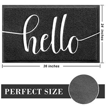 Durable Welcome Mat for Front Door, 36"x24", Stylish Non-Slip Doormat for All High Traffic Areas