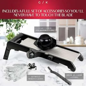 Versatile Mandoline Slicer with Adjustable Cuts and Safety Features