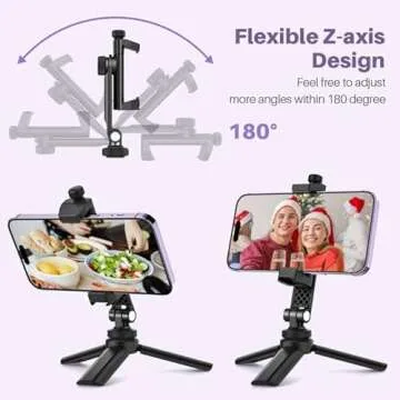 Anozer Tripod Phone Mount, Universal Phone Holder for Tripod with 2 Cold Shoe, 360° Rotatable Smartphone Tripod Adapter, Fits Tripod/Selfie Stick, Compatible with iPhone 15 Pro Max/15 Pro/15 Plus/15