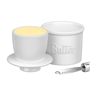 Butter Crock with Spreader for Soft Spreadable Butter