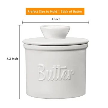 Butter Crock with Spreader for Soft Spreadable Butter