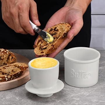 Butter Crock with Spreader for Soft Spreadable Butter