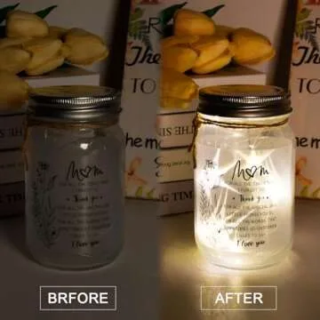 KUCHEY Mason Jar Night Light - Unique Gifts for Mom