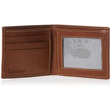 Timberland Men's Blix Slimfold Leather Wallet, Tan, One Size