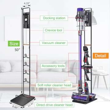 Haturi Vacuum Stand for Dyson: Stable Storage Solution