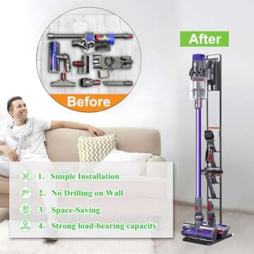 Haturi Vacuum Stand for Dyson: Stable Storage Solution