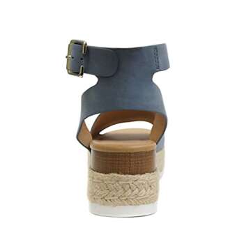 Soda Topic Stylish Wedge Sandals in Dusty Blue