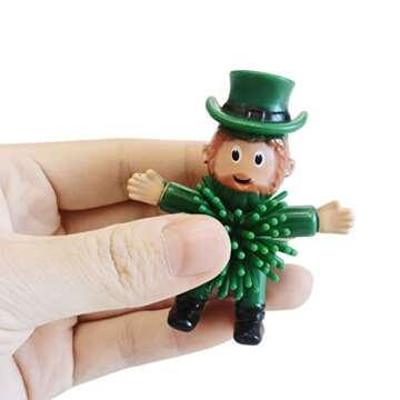 12Pcs St Patrick's Day Mini Leprechaun Toys,Squeeze Porcupine Toys Stress Relief Fidget Toy for Kids Boys St Patrick's Day Party Favor,Home Decor(Old Men)