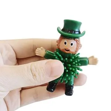 12Pcs St Patrick's Day Mini Leprechaun Toys,Squeeze Porcupine Toys Stress Relief Fidget Toy for Kids Boys St Patrick's Day Party Favor,Home Decor(Old Men)