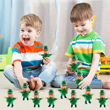12Pcs St Patrick's Day Mini Leprechaun Toys,Squeeze Porcupine Toys Stress Relief Fidget Toy for Kids Boys St Patrick's Day Party Favor,Home Decor(Old Men)