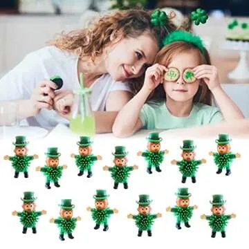 12Pcs St Patrick's Day Mini Leprechaun Toys,Squeeze Porcupine Toys Stress Relief Fidget Toy for Kids Boys St Patrick's Day Party Favor,Home Decor(Old Men)