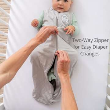 DREAMLAND BABY Bamboo Viscose Sleep Sack (0-6 Months). Ultra Soft Blanket w/ 2-Way Zipper. 97% Viscose, 3% Spandex (Grey)