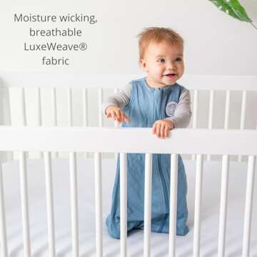 DREAMLAND BABY Bamboo Viscose Sleep Sack (0-6 Months). Ultra Soft Blanket w/ 2-Way Zipper. 97% Viscose, 3% Spandex (Grey)