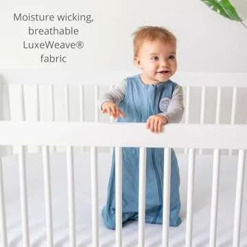 DREAMLAND BABY Bamboo Viscose Sleep Sack (0-6 Months). Ultra Soft Blanket w/ 2-Way Zipper. 97% Viscose, 3% Spandex (Grey)