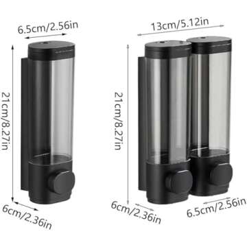 1-Chamber Soap Dispensers Wall Mount,400ml Bathroom Shower Pump Dispenser,Press Manually Lotion Show...