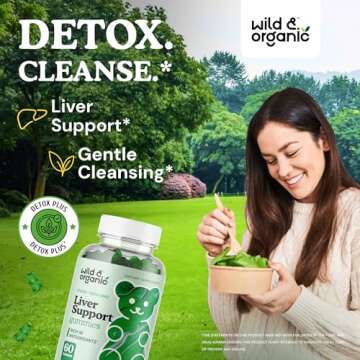 Wild & Organic Liver Support Gummies - Milk Thistle, Dandelion Root Extract for Liver Cleanse Detox ...