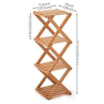 EZOWare Foldable Rubberwood Rack - Stylish & Compact Storage Solution