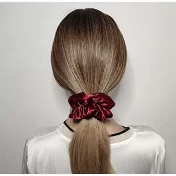 12 Pcs Satin Silk Scrunchies Soft Hair Ties Fashion Bands Hair Bows Elastic Bracelets Ponytail Holde...