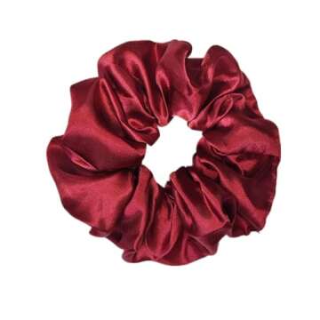 12 Pcs Satin Silk Scrunchies Soft Hair Ties Fashion Bands Hair Bows Elastic Bracelets Ponytail Holders Accessories for Women and Girls (4.5 Inch, Assorted Red)