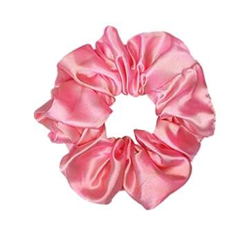 12 Pcs Satin Silk Scrunchies Soft Hair Ties Fashion Bands Hair Bows Elastic Bracelets Ponytail Holders Accessories for Women and Girls (4.5 Inch, Assorted Red)