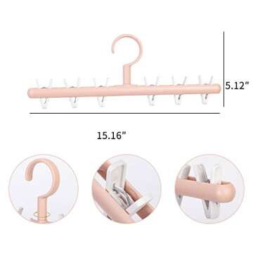 Yesesion Hat Rack for Closet, 2 Pack Hat Hangers for Baseball Caps, Pink Hat Holders with 6 Clips, C...