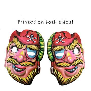 Vintage Halloween Masks Garland, double sided photo reproductions, made in USA