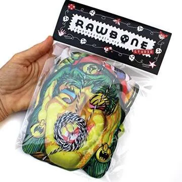 Vintage Halloween Masks Garland, double sided photo reproductions, made in USA