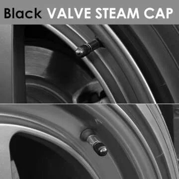 Auto Dynasty Tire Valve Stem Caps 4 Pieces Bullet Style Polished Aluminum Chrome Tire Universal Stem Covers for Cars, SUVs, Bike and Bicycle, Trucks, Motorcycles (Black)