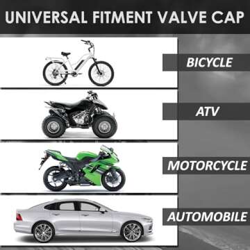 Auto Dynasty Tire Valve Stem Caps 4 Pieces Bullet Style Polished Aluminum Chrome Tire Universal Stem Covers for Cars, SUVs, Bike and Bicycle, Trucks, Motorcycles (Black)