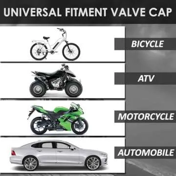 Auto Dynasty Tire Valve Stem Caps 4 Pieces Bullet Style Polished Aluminum Chrome Tire Universal Stem Covers for Cars, SUVs, Bike and Bicycle, Trucks, Motorcycles (Black)