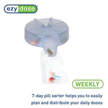 Ezy Dose Pill Suite Weekly (7-Day) Pill Organizer, Vitamin and Medicine Packaging System for Travel, Includes Sorter, Sealer, Batteries, and 200 Easy-Tear Pill Pouches, BPA Free